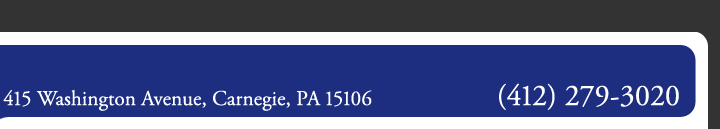 415 Washington Avenue, Carnegie PA 15106 (412) 279-3020